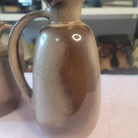Brown Ceramic Pitcher Set Frankoma Vintage